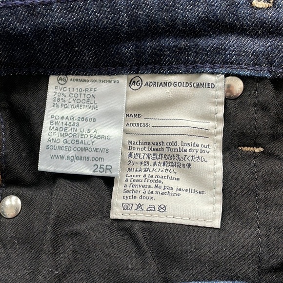 Sz25 AG Adriano Goldschmied The Stilt Cigarette Leg Dark Wash EUC - Picture 9 of 9